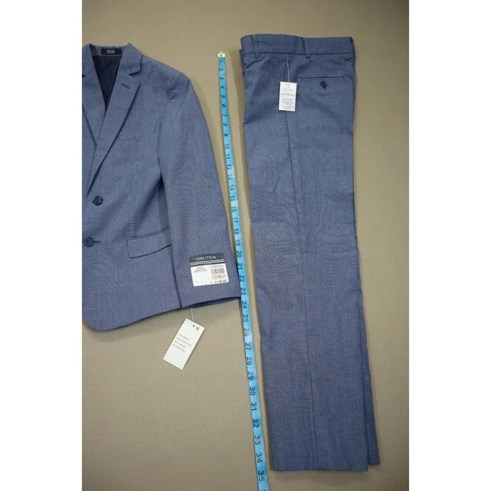 Nautica Big Boys 2-piece. Micro-Texture Suit - Dark‎ Blue Size 12